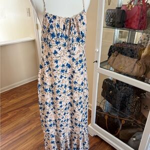 Commense Blue and Cream Floral Dress